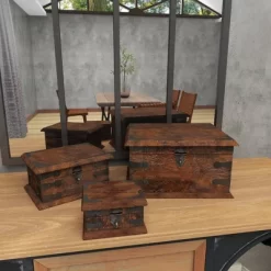 Set Of 3 Farmhouse Reclaimed Wood Boxes - Olivia & May -Northlight Store GUEST b61ad070 9a9f 454b afd5 67189a194d87