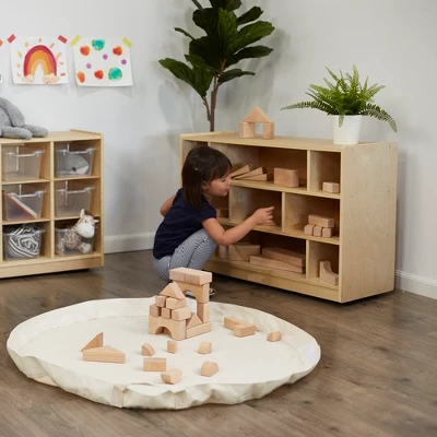 ECR4Kids Mobile Block Storage Cart, 38in, Classroom Furniture, Natural 8 ECR4Kids Mobile Block Storage Cart, 38in, Classroom Furniture, Natural - Image 6