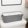 Gray Jute Fabric Storage Bin Basket Container Cubes Organizer With Handles Rectangular 16"x6"x5.25" -Northlight Store GUEST b6a1c55e 431f 468d 8fa8 3b4a03303a95