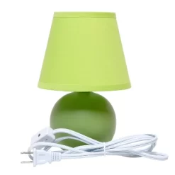 8.66" Petite Ceramic Orb Base Bedside Table Desk Lamp With Matching Tapered Drum Fabric Shade Green - Creekwood Home -Northlight Store GUEST b7435541 7e43 4473 b2e7 208a79a9f31d