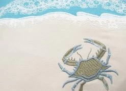 RightSide Designs Crab With Waves Indoor Cotton Lumbar Throw Pillow