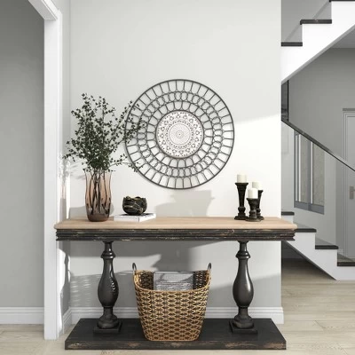 Metal Abstract Carved Design Wall Decor Black - Olivia & May 15 Metal Abstract Carved Design Wall Decor Black - Olivia & May - Image 13