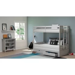 Twin To King Augusta Extending Day Bed With Bunk Bed And Storage Drawers Dove Gray - Alaterre Furniture -Northlight Store GUEST b80c9d57 a6b0 408e a9a2 6516c73a834a