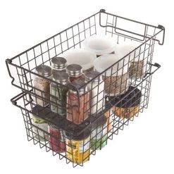 Set Of 2 Storage Bins - Basket Set For Toy, Kitchen, Closet, And Bathroom Storage - Medium Shelf Organizers With Handles By Home-Complete (Brown) 21 Set Of 2 Storage Bins - Basket Set For Toy, Kitchen, Closet, And Bathroom Storage - Medium Shelf Organizers With Handles By Home-Complete (Brown) -Northlight Store GUEST b86bdbf7 378a 4c26 a996 ea89e5241ec9