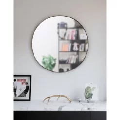 34" Hubba Round Wall Mirror Titanium - Umbra -Northlight Store GUEST b8fec0ca 692a 400f 8c41 5f6eac476b19