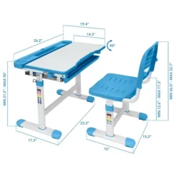 Mount-It! Kids Desk And Chair Set | Height Adjustable Ergonomic Children's School Workstation With Storage Drawer | Blue -Northlight Store GUEST b9b29310 56c7 4ca8 9a43 3f963facdd3e