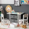 Babyjoy Kids Art Play Wood Table And 2 Chairs Set W/ Storage Baskets Puzzle 1 Babyjoy Kids Art Play Wood Table And 2 Chairs Set W/ Storage Baskets Puzzle -Northlight Store GUEST bacb2099 fb63 4d7d a237 99e8565bb5fb