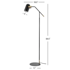 58.5" Metal Eugenio Floor Lamp (Includes LED Light Bulb) Black - JONATHAN Y -Northlight Store GUEST bad088ef ea11 4014 9e39 eb7aaac2c995