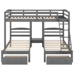 Full Over Twin & Twin Bunk Bed, Gray - ModernLuxe 14 Full Over Twin & Twin Bunk Bed, Gray - ModernLuxe -Northlight Store GUEST bad49588 8cfb 4daf b1fa 17fb428720eb