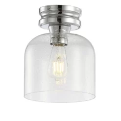 7.75" Metal/Glass Domenic Flush Mount (Includes Energy Efficient Light Bulb) - JONATHAN Y -Northlight Store GUEST bb379ee5 89b6 49c7 9d7b a567004aff17