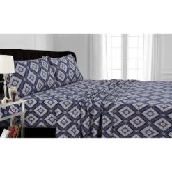 Printed Pattern Extra Deep Pocket 200 GSM Flannel Sheet Set - Tribeca Living