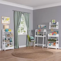 Kids' Desk With Ladder Shelf Storage And 2 Bonus Magnetic Art Display Bars White - RiverRidge Home -Northlight Store GUEST bc38fba0 9bbb 4d61 8f14 6b06cb63928e 1
