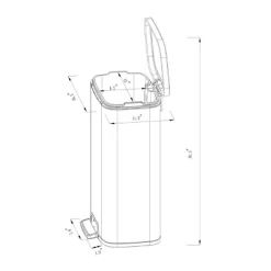 45L Rectangular Step Trash Can - Brightroom™ -Northlight Store GUEST bc44a777 3ad8 456c b42b 05cf0b17d67c