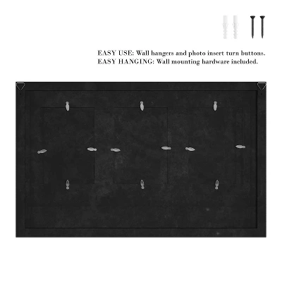 Wall Picture Collage With 3 Hanging Hooks- Wall Mounted Photo Frame Decor With Rustic Wood Look, Holds 4x6 Pictures By Hastings Home 5 Wall Picture Collage With 3 Hanging Hooks- Wall Mounted Photo Frame Decor With Rustic Wood Look, Holds 4x6 Pictures By Hastings Home - Image 3