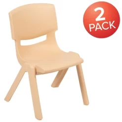 Emma And Oliver 2 Pack Plastic Stackable School Chair With 12"H Seat, Preschool Seating -Northlight Store GUEST bc95c98c 340e 447b bc1a 68295a907c9a 1