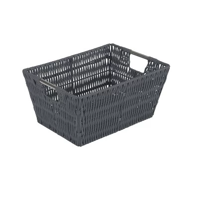 Simplify 3pc Rattan Tote Set With Sterling Silver Handles Charcoal 8 Simplify 3pc Rattan Tote Set With Sterling Silver Handles Charcoal - Image 6