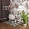 Twin Kaila Metal Loft Bed White - Room & Joy