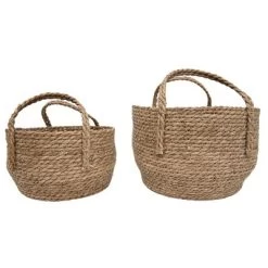 Set Of 2 Natural Woven Natural Seagrass Basket - Foreside Home & Garden -Northlight Store GUEST be1cd2ad f0e6 4a82 a7b0 f37277fbfec2