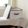 Household Essentials Square Storage Box With Lid Natural With Brown Trim -Northlight Store GUEST bf760910 8051 49bf bcef 6f23e4e00d78