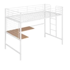 Twin Metal Loft Bed With Desk And Metal Grid - ModernLuxe -Northlight Store GUEST bfee2b53 96a8 4f4b be2a e9ff31abc8cb