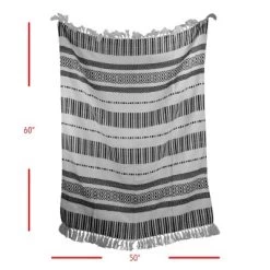 Boho Pattern Hand Woven 50 X 60 Inch Outdoor Safe Throw Blanket With Hand Tied Tassels - Foreside Home & Garden -Northlight Store GUEST c004e104 adeb 4f22 a654 1c283125740a