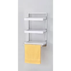 10.5" X 16" 3 Tier Wall Shelving Unit With Towel Rack And Trays Chrome/White - Danya B. -Northlight Store GUEST c1b27775 4dbe 4a5d 9485 ac9511427de7