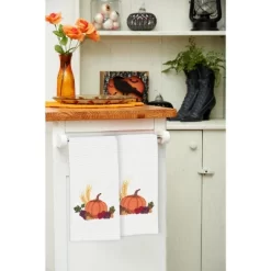 C&F Home Fall Harvest Pumpkin Cotton Waffle Weave Kitchen Towel -Northlight Store GUEST c314f602 479e 4654 bddd bd8670b54bb1