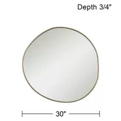 Possini Euro Design Rorschach Uneven Round Vanity Wall Mirror Modern Champagne Frame 30" Wide For Bathroom Bedroom Living Room Office Entryway House -Northlight Store GUEST c445770b ab15 4065 80ad e7a6a8e27c3e