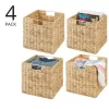 MDesign Woven Hyacinth Home Storage Basket For Cube Furniture, 4 Pack -Northlight Store GUEST c4cd3d65 58d7 429d ad85 b63850de8d15