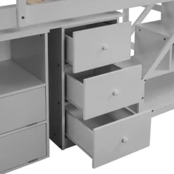 Twin Size Loft Bed With Multifunctional Movable Built-in Desk And Staircase-ModernLuxe 16 Twin Size Loft Bed With Multifunctional Movable Built-in Desk And Staircase-ModernLuxe -Northlight Store GUEST c514f23f fa9f 41bb b164 ed891f72fafa