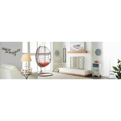 Wood Sail Boat Ship Wheel Wall Decor With Distressing Blue - Olivia & May 5 Wood Sail Boat Ship Wheel Wall Decor With Distressing Blue - Olivia & May - Image 3