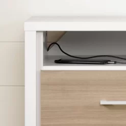 Munich 2 Drawer Nightstand - White/Soft Elm - South Shore -Northlight Store GUEST c5b22852 0d9a 4312 afe0 1c2cc834a6b1