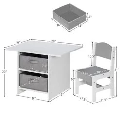 Babyjoy Kids Art Play Wood Table And 2 Chairs Set W/ Storage Baskets Puzzle -Northlight Store GUEST c5b85dba 53ba 44ab 9135 f214f025b6f7