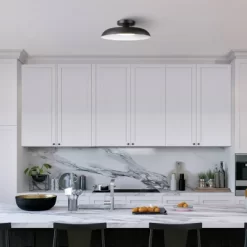 1-Light LED Integrated Matte Black Flush Mount Ceiling Light - Globe Electric 17 1-Light LED Integrated Matte Black Flush Mount Ceiling Light - Globe Electric -Northlight Store GUEST c5e1b685 e8d3 45f1 a06e 1d99c24baa59