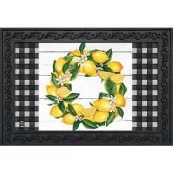 Lemon Wreath Summer Doormat Indoor Outdoor 30" X 18" Briarwood Lane