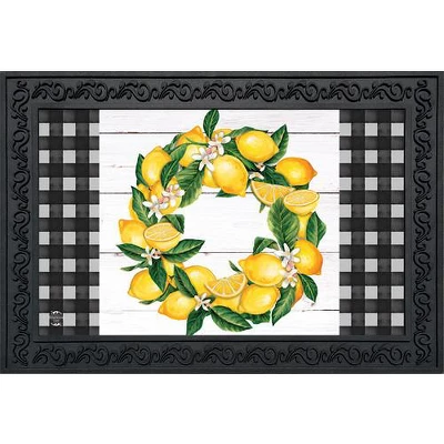 Lemon Wreath Summer Doormat Indoor Outdoor 30" X 18" Briarwood Lane 3 Lemon Wreath Summer Doormat Indoor Outdoor 30" X 18" Briarwood Lane
