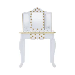 Fashion Polka Dot Gisele Play Vanity Set With Led Mirror White/Gold - Teamson Kids -Northlight Store GUEST c71bfc0f 9c5e 492f b5f6 757f271dc383