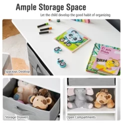 Babyjoy Kids Art Play Wood Table And 2 Chairs Set W/ Storage Baskets Puzzle -Northlight Store GUEST c72c06c3 5f8e 4634 a161 e0706db17340