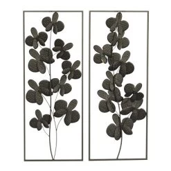 Set Of 2 Metal Floral Orchid Wall Decors With Black Frame Black - Olivia & May -Northlight Store GUEST c7f9a749 6666 4f61 a0a3 7460f3e65cfe