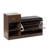 Basicwise Wooden Entryway Shoe Storage Bench With Cushion, Brown -Northlight Store GUEST c82ef341 8659 45cc 8314 1f8c13bd31f3