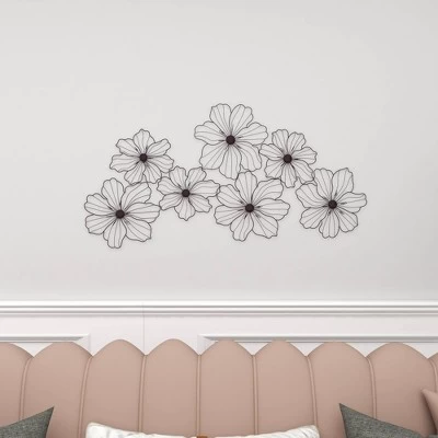Metal Floral Wire Wall Decor Black - CosmoLiving By Cosmopolitan 10 Metal Floral Wire Wall Decor Black - CosmoLiving By Cosmopolitan - Image 8