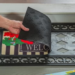 Evergreen Black Fleur Scroll Sassafras Floor Mat Indoor Outdoor Rubber Tray 18"x30" Fits Sassafras Inserts 10"x22" Black -Northlight Store GUEST c8818e92 b0a1 41ce b055 beb8ea4bbb04