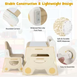 Costway Kids Drawing Table & Chair Set For Reading Playing With Pens & Blackboard Eraser Blue/Brown 18 Costway Kids Drawing Table & Chair Set For Reading Playing With Pens & Blackboard Eraser Blue/Brown -Northlight Store GUEST c893a212 e8ed 457d b3bf 63998d95c867