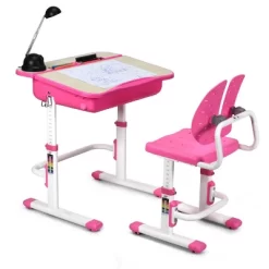 Costway Adjustable Children Study Desk Chair Set W/Winged Backrest Pink -Northlight Store GUEST c8b8a66b 019c 46b5 8ce3 04f24c0ae7cd