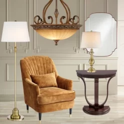 Kathy Ireland Sterling Estate Golden Bronze Pendant Chandelier 26 1/2" Wide Rustic Champagne Bowl Shade 3-Light Fixture For Dining Room Kitchen Island -Northlight Store GUEST c969f54c ccd9 44f6 88f1 b321a159e455