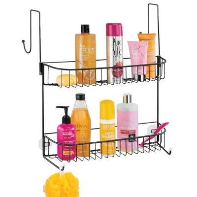 MDesign Metal Bathroom Over Door Hanging Shower Caddy, X-Wide 13 MDesign Metal Bathroom Over Door Hanging Shower Caddy, X-Wide - Image 11