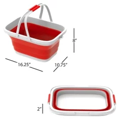 Hastings Home Collapsible Space-Saving Pop Up Handbasket And Storage Bin - Red