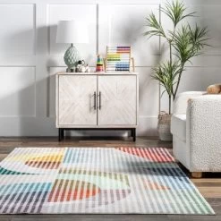 NuLOOM Erikka Abstract Striped Kids Machine Washable Area Rug -Northlight Store GUEST c9d6397b 72ef 4317 a4e9 b7298654c52d