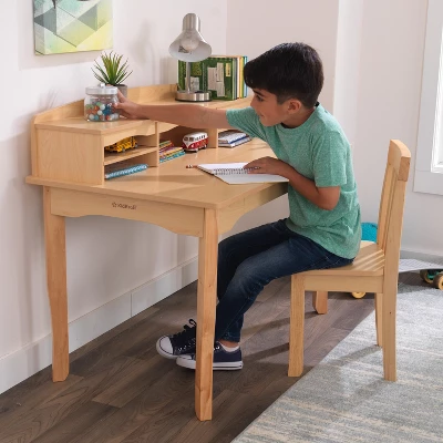 KidKraft Avalon Desk With Hutch And Chair Natural 3 KidKraft Avalon Desk With Hutch And Chair Natural