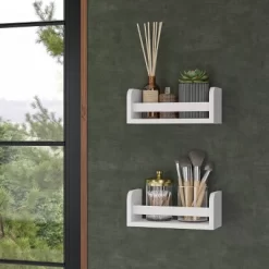 2pk Kids' 10" Floating Wall Mount Bookshelf Set White - RiverRidge Home -Northlight Store GUEST ca0c00c6 c615 497b a352 7e136e7c6dc7